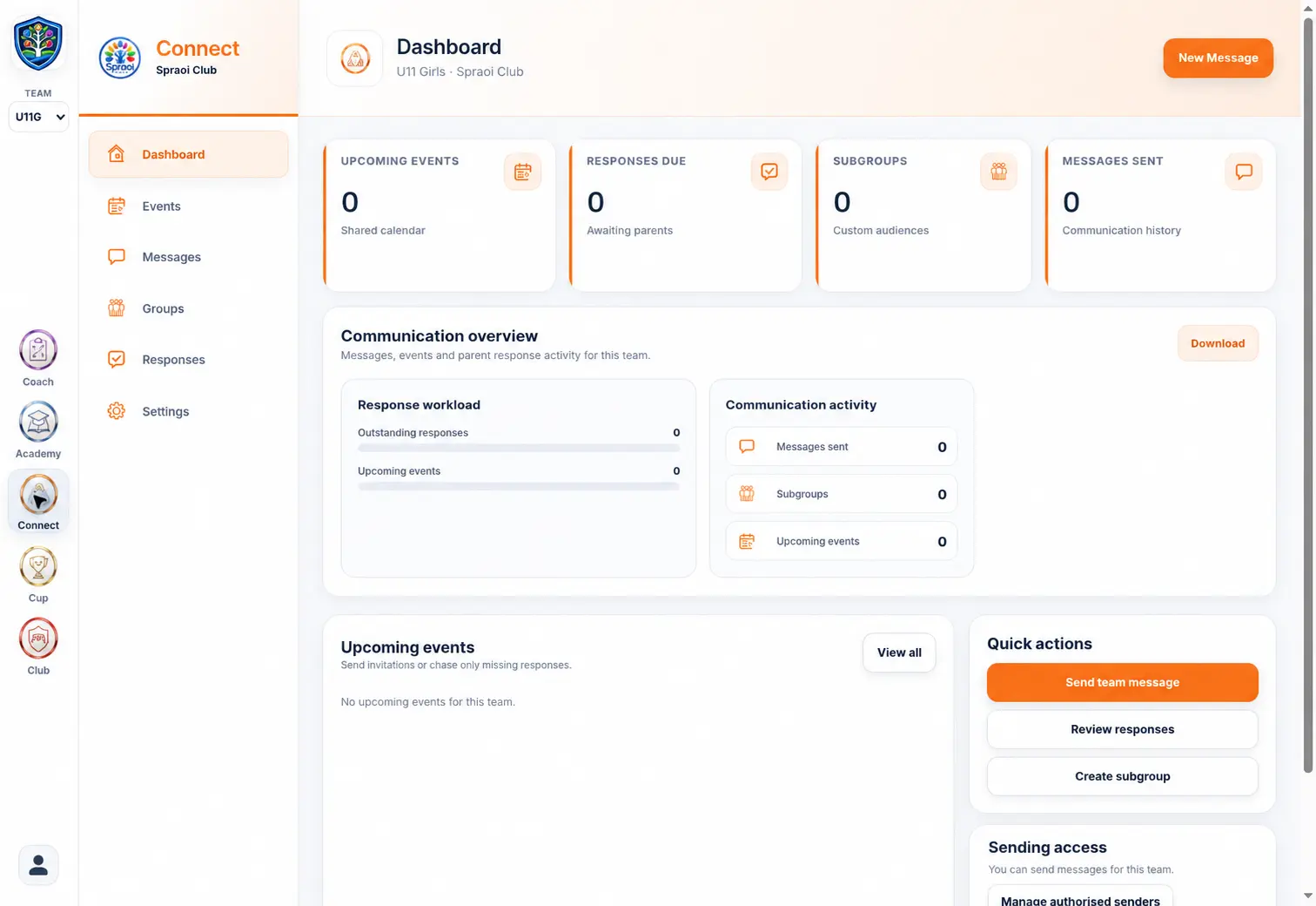 Spraoi Connect dashboard